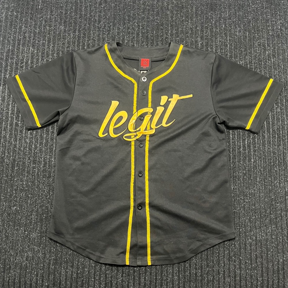 WWE Sasha Banks The Boss Legit Baseball Jersey Black Gold XXL Mens Authentic